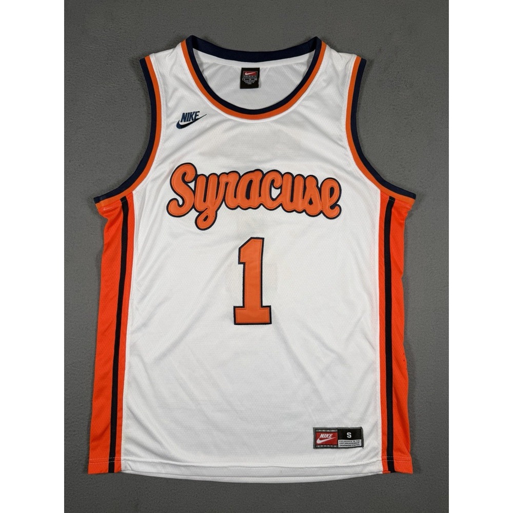 Vintage Nike Syracuse Orange Basketball Jersey #1 Taylor White Mens Small S